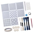 thumbnail image 4 of Voxware Sashiko Stencil Set Quilting Stencil Geometric Mending Reusable Cross Stitching Portable Traditional Embroidery Pattern Template 13x13cm, 4 of 7