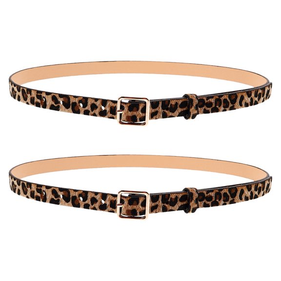 NICEXMAS Leopard Print Belt Women Faux Casual 2 Pcs