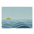thumbnail image 1 of Floral Cutting Board, Minimalistic Waves Sunrise Open Sea Print, Decorative Tempered Glass Cutting and Serving Board, in 3 Sizes, by Ambesonne, 1 of 2