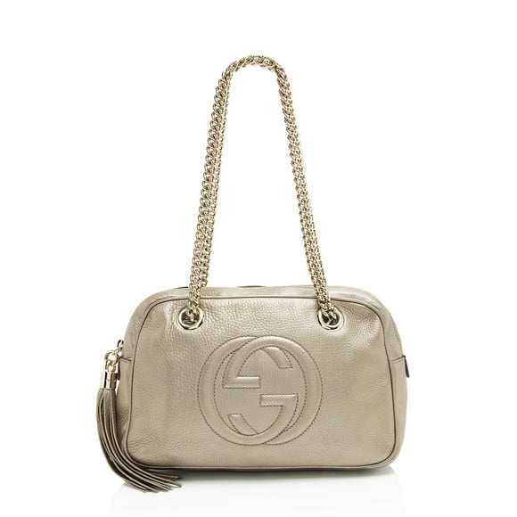 Pre-Owned Gucci Metallic Leather Soho Chain Small Shoulder Bag