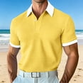 thumbnail image 2 of IhhxPro Men's Short Sleeve Collared Shirt with Button Detail Stretchable Summer Knit Casual Fit Lightweight Travel Golf S-3XL, 2 of 6