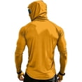 thumbnail image 5 of Inglocry UPF 50+ Sun Protection Hoodie Men with Mask Quick Dry Long Sleeve Fishing Hiking Shirts UV Rash Guard Lightweight Orange L, 5 of 9