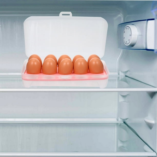unbranded Organizador De Huevos Para Refrigerador Caja Plástica Rosa Con Gran Capacidad Y Compartimentos Individuales