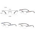 thumbnail image 2 of Qarigey Gafas de medio marco de metal unisex Hombres Mujeres Gafas miopes Gafas Sin receta Computadora de negocios Azul Type2 NO2, 2 of 6