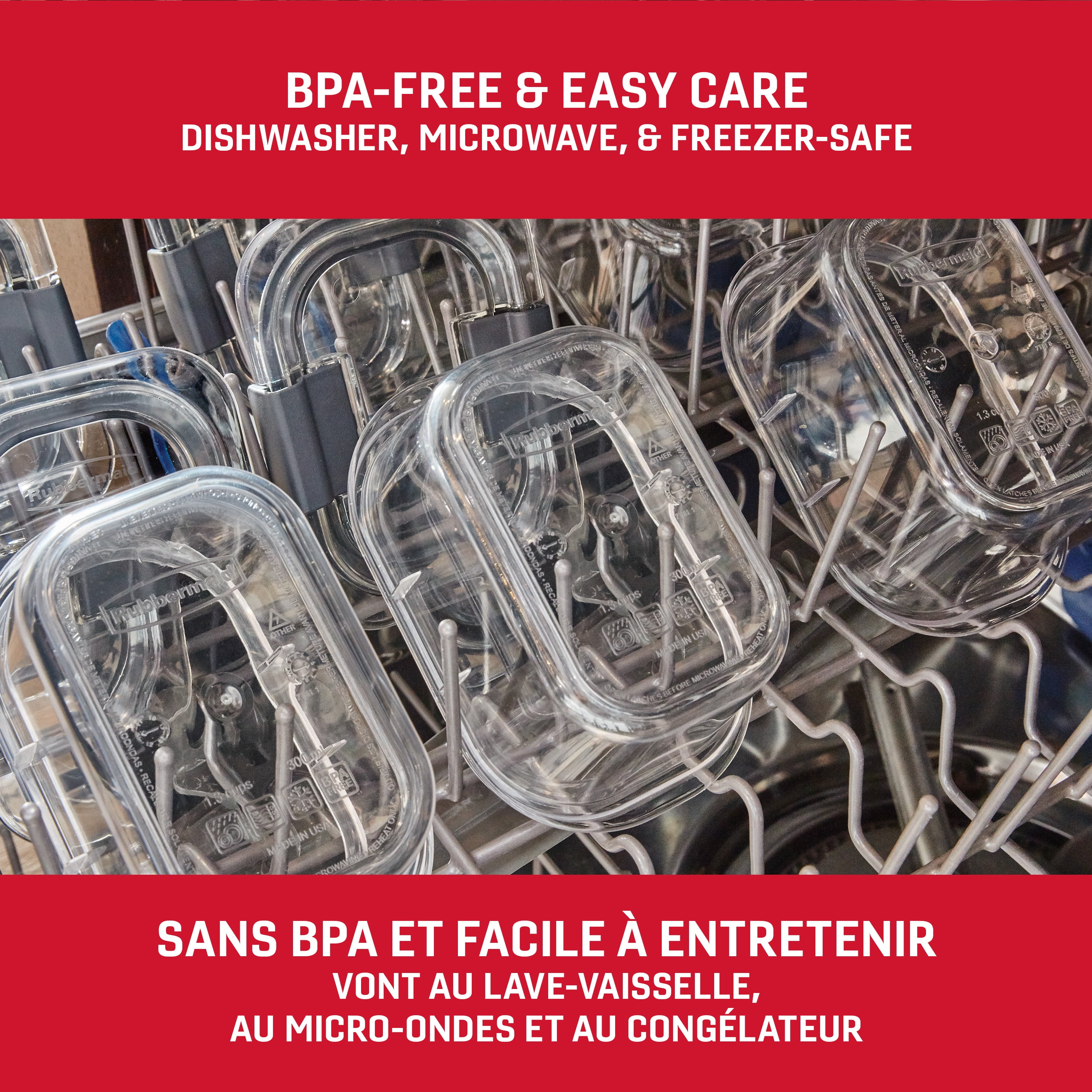 Rubbermaid Brilliance Round Food Storage Container, 3.5 cup (828 mL), 2 Pack