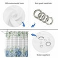 thumbnail image 5 of Blue Flower Waterproof Fabric Shower Curtain,Grey Plaid Hydrangeas Eucalyptus Leaves Waterproof Fabric Shower Curtain for Bathroom Curtains Bathtubs Hotel Shower Curtains with 12 Hooks Standard 60x72, 5 of 8