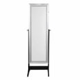 thumbnail image 2 of Tia Classic Silver Jewelry Armoire - Lockable with LED Lights, Crystal Border, Full Length, 2 of 11