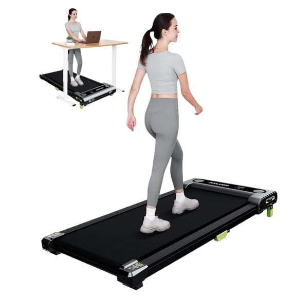 Akluer Walking Pad Treadmill with Manual Incline, 2.5 HP Under Desk Treadmill for Home, LED Display & Remote Control, 330 lbs Capacity