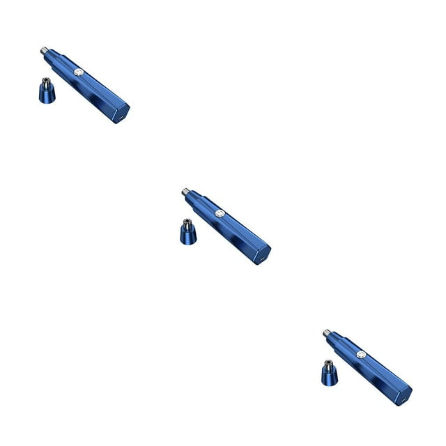 Wisewang Tondeuse à Poils de Nez à Batterie Tête en Acier Inoxydable Bleu 1 Pce Tête 3ensemble