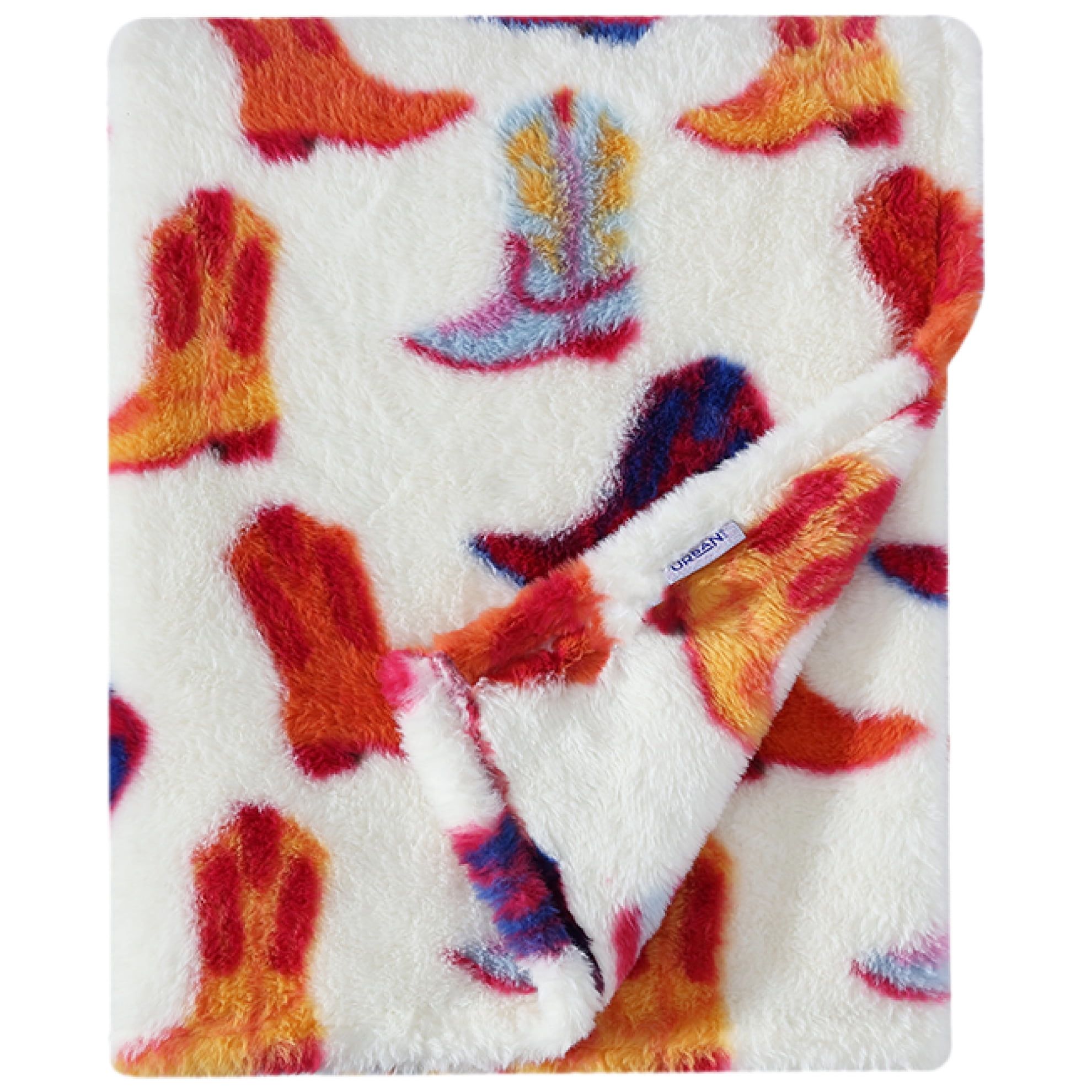 Urban Shop 50" x 60" Cowboy Western Faux Fur Throw for Teens and Young Adults