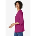 thumbnail image 3 of Woman Within Plus Size Perfect Three-Quarter Sleeve V-Neck Tunic, 3 of 6