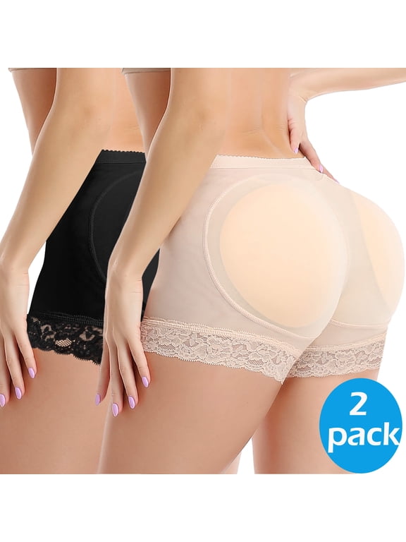 Padded Underwear for Women Butt Lifter Seamless Booty Pads Butt Enhancer Panties Lace Shapewear Boyshorts