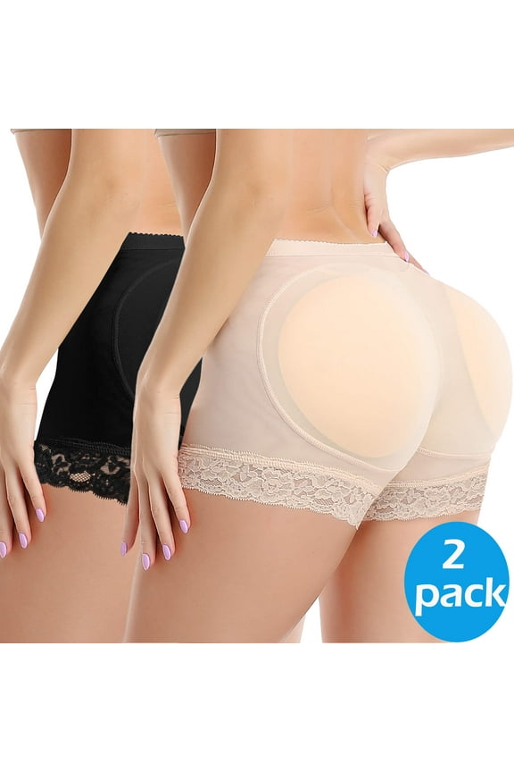 Padded Underwear for Women Butt Lifter Seamless Booty Pads Butt Enhancer Panties Lace Shapewear Boyshorts