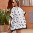 thumbnail image 4 of Love Red Shape Pattern Women's Swimsuit Coverup Summer Beach Cover Up Bathing Suit Dress, 4 of 6