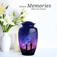 thumbnail image 4 of Daisy Funeral Urns For Human Ashes Adult Female - Couple Urns For Adult Male - Purple Cremation Urn For Man And Woman, 1 Large & 4 Keepsake - Blue Urn For Human Ashes Mom & Dad - 10 & 3 Inch, 4 of 7