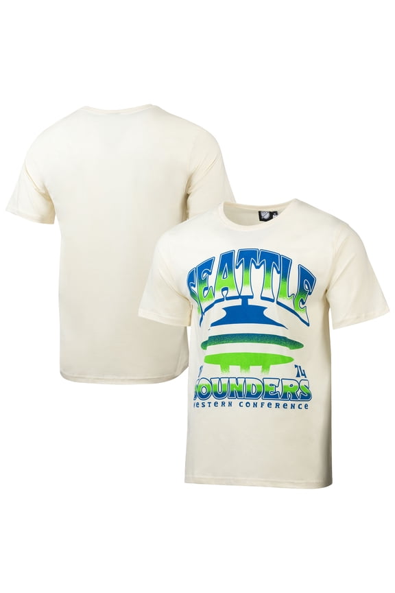 Men's Sport Design Sweden Cream Seattle Sounders FC Old School Graphic Relaxed T-Shirt
