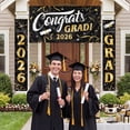 thumbnail image 2 of Joyfy 3 Pcs Large Graduaiton Banners Set, Class of 2026 Graduation Decorations, Gold & Black Congrats Grad Party Backdrop and Banner Hanging Porch Supplies for College Graduation Indoor/Outdoor Decor, 2 of 7