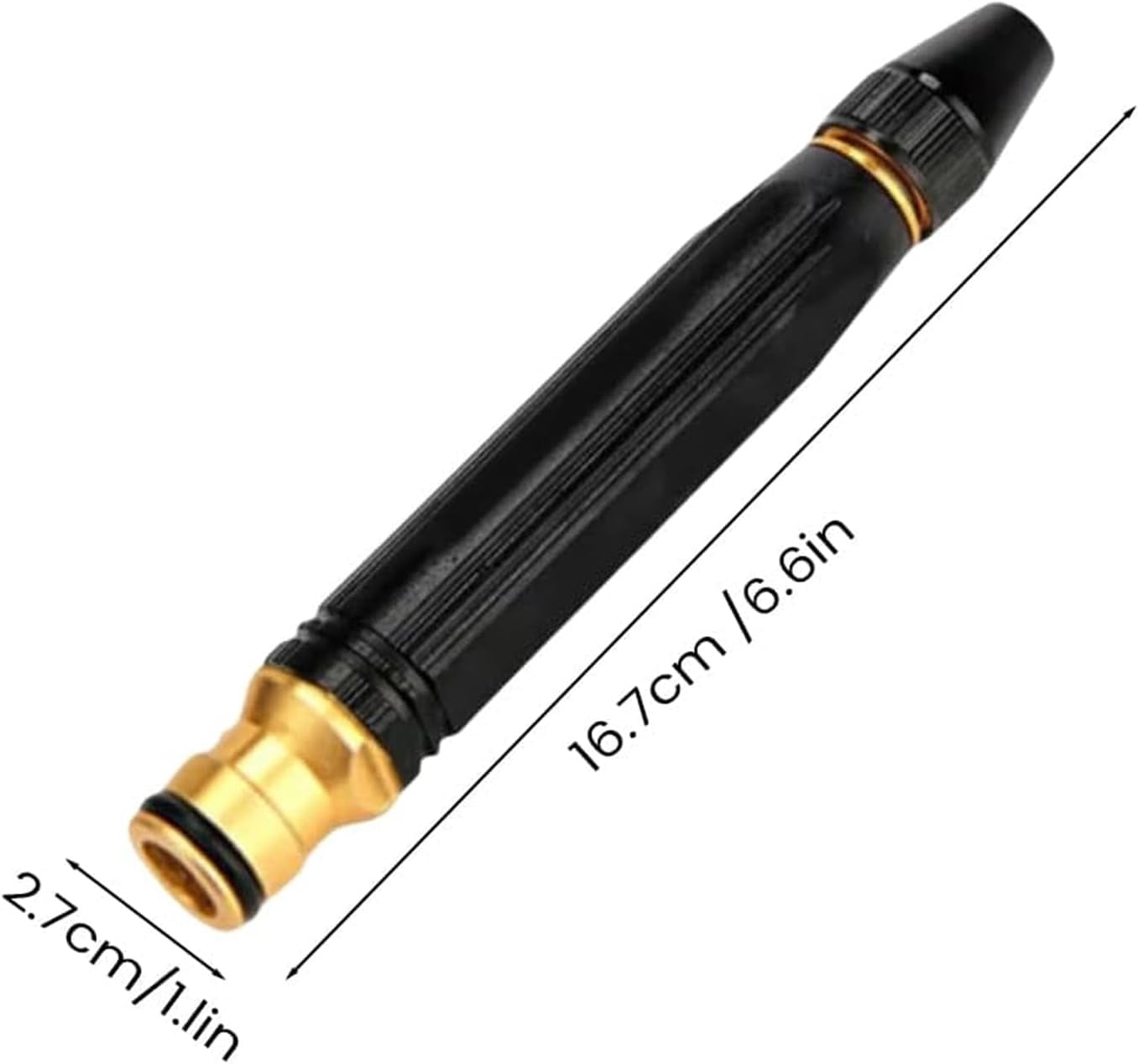 【Starter Pick】High Pressure Hose Nozzle Heavy Duty, Brass Garden Hose Nozzle Direct Jet Stream, Water Hose Nozzle for Car Washing, Patio Cleaning, Watering – 3/4" Standard Fit