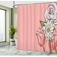 thumbnail image 4 of Ambesonne Flowers Shower Curtain, Soft Daisy Tulips and Rose, 69"Wx84"L, Blush Eggshell and Coral, 4 of 4