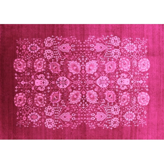 Ahgly Company Indoor Rectangle Oriental Pink Industrial Area Rugs, 2' x 5'