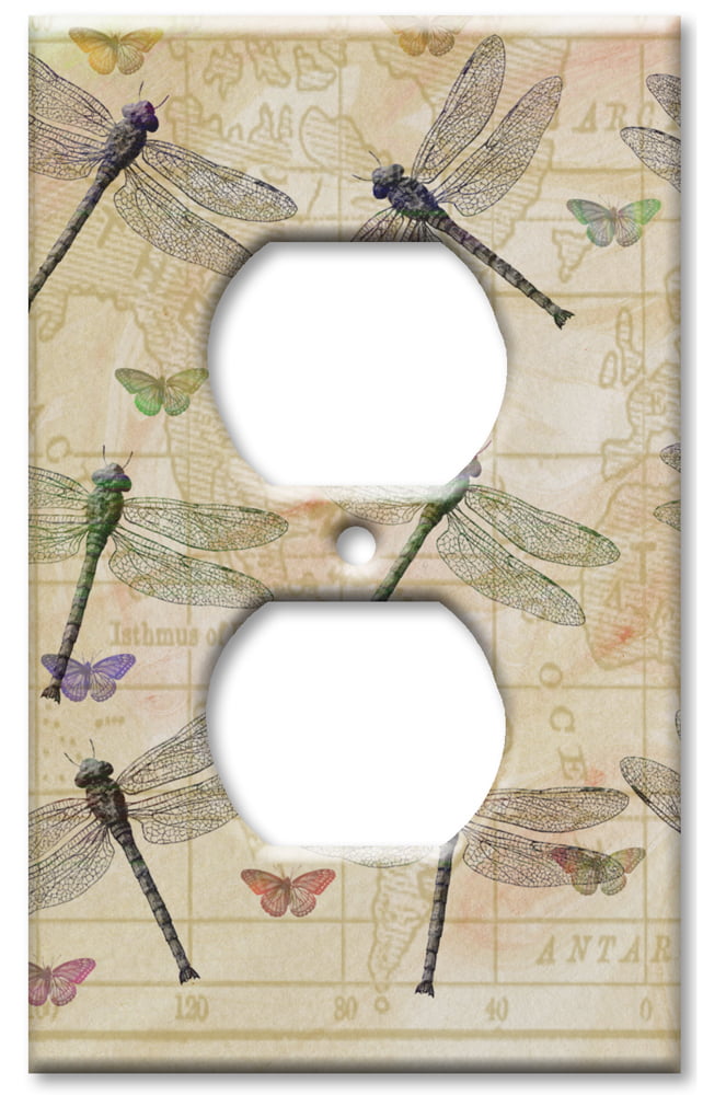 Outlet Cover Wall Plate Dragonflies & Butterflies