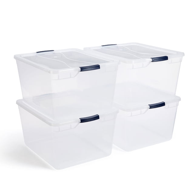 Contenedores de almacenamiento Rubbermaid Cleverstore 74 L (paquete de 4) transparentes