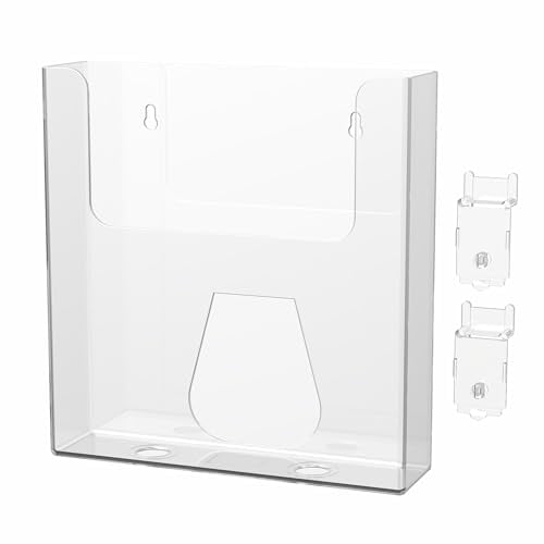 6 Pack Slatwall Document Holder 8.5" x 11" Clear Acrylic Take One Slat Wall Mount Magazine Booklet Display Advertisement Literature Rack for Professional Offices Realtor or Events by Marketing Holders