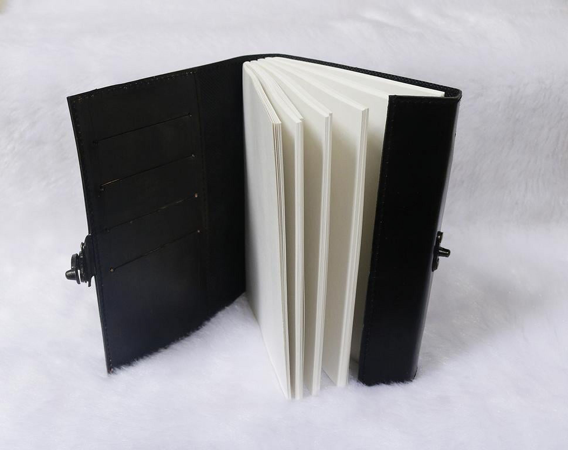 Leather Horse Journal Planner Notebook Sketchbook - Crazy Leather Writing Journal Lover Gift for Women & Men - 8x6 Inch ( Black)
