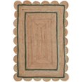 thumbnail image 1 of Scallop Pattern Jute Bohemian Area Rug (Green, 9'x12'), 1 of 2