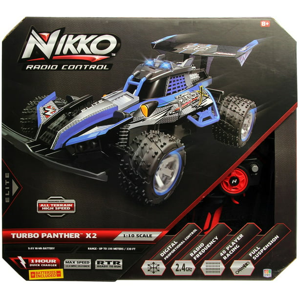 Círculo de rodamiento romano Campo de minas Nikko Turbo Panther X2 Blue 1:10 Scale Radio Control (FFP) Vehicle -  Walmart.com