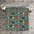 thumbnail image 3 of Ambesonne Green Quilted Bedspread Set 3 Pcs, Colorful Abstract Circle, King Size, Multicolor, 3 of 3