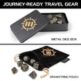 thumbnail image 3 of ENHANCE DnD Metal Dice Set - 7pc Solid Zinc Alloy Polyhedral DnD Dice with Storage Case and Dice Bag, 3 of 9