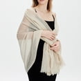 thumbnail image 2 of Lumtrix Vintage Scarf Fringed Edges Lightweight Breathable Wrap Sheer Daily Outdoor Shawls Beige One Size, 2 of 6