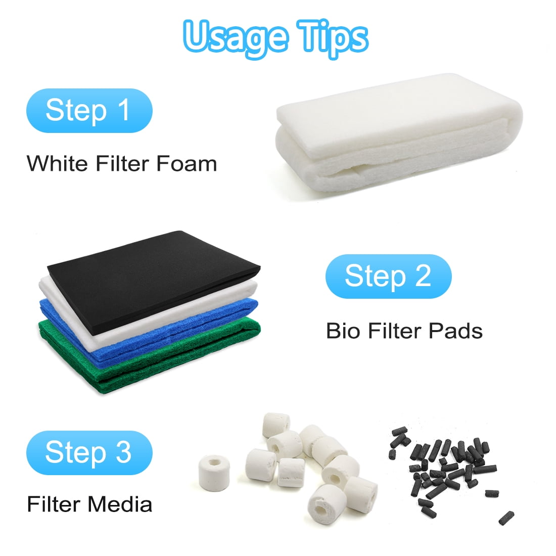 REGALWOVEN 35.4" x 11.8" Pre-Filter  Sponge Mat Filter Cartridge for Aquarium Pond