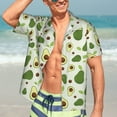 thumbnail image 7 of Susaid Green Avocado Print Short Sleeve Shirts Button Down Casual Shirts Summer Beach Aloha Button Down Short Sleeve for Men ,X-Large, 7 of 7