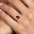 thumbnail image 4 of Gem Stone King 10K White Gold Ruby Red Mystic Topaz and Lab Grown Diamond 3-Stone Ring for Women | 1.52 Cttw | Oval 8X6MM | Gemstone November Birthstone | Size 8, 4 of 6