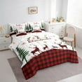 thumbnail image 3 of Manfei Rustic Reindeer Bedding Comforter Set 7pcs for Kid, Black Red Buffalo Queen Bedding Sets, Christmas Festival Theme Reversible Queen Sheet Sets, Ultra Soft Home Decor, 3 of 7