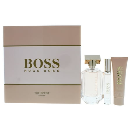 Boss The Scent by Hugo Boss for Women - 3 Pc Gift Set 3.3oz EDP Spray,  1.6oz Body Lotion, 0.25oz EDP 