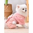 thumbnail image 4 of 1pc Pet Dog Winter Jumpsuit Love/flower Printed Two Pieces Overall With Suspenders, Warmer Cat Outfit, 4 of 5