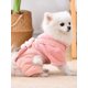 thumbnail image 4 of 1pc Winter Pet Jumpsuit With Love Heart & Flower Print, Faux Two Piece Design, Bib Overalls & Four Feet, Windproof & Warm, For Cats And Dogs, 4 of 4