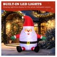 thumbnail image 4 of 6' Inflatable Santa Claus Christmas Decoration with Light - Outdoor Yard Holiday Decor, Garden Party, Rotating Magic Ball, Red, 4 of 9