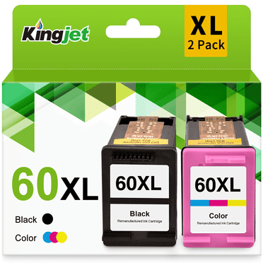 60XL Ink Compatible for HP 60 Ink Cartridge Combo Pack for HP Printer Ink 60 (Black, Tri-Color)