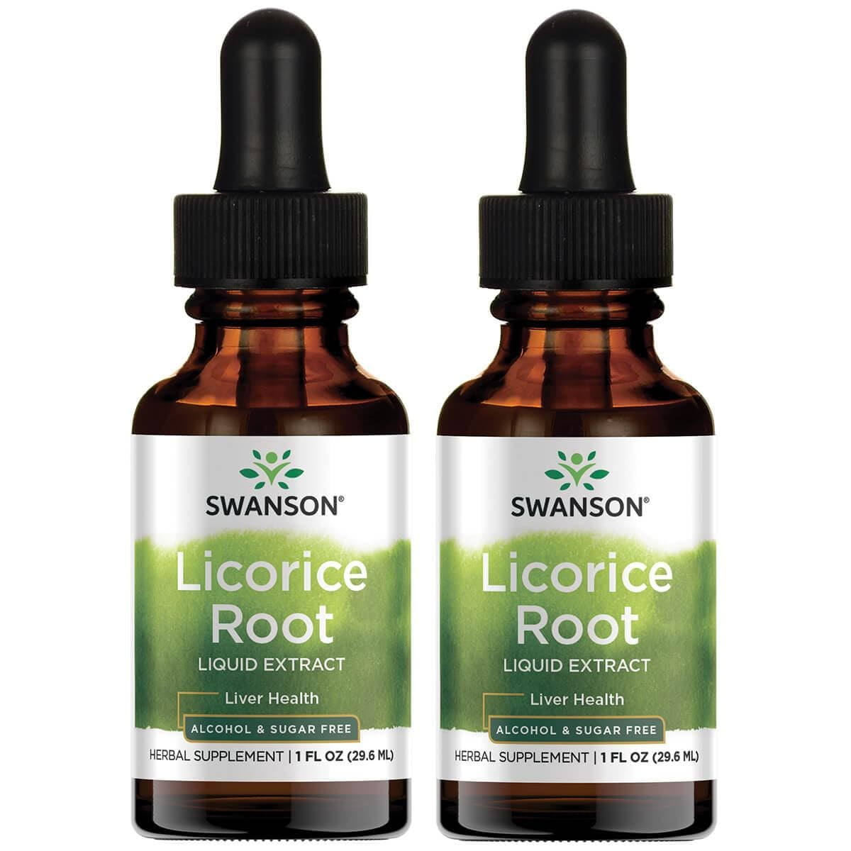 Swanson Licorice Root Liquid Extract Alcohol & Sugar Free 2 Pack
