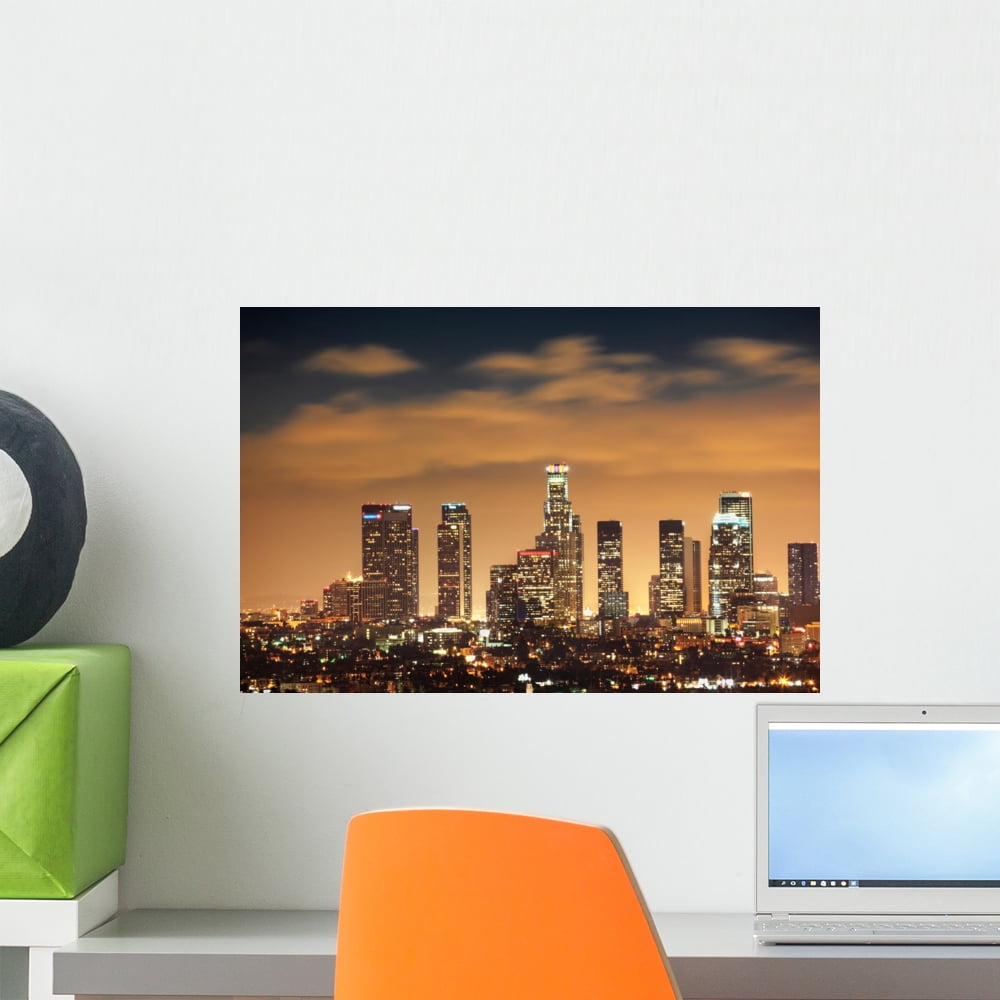 Downtown Los Angeles Skyline Wall Mural by Wallmonkeys Peel and Stick ...