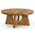 thumbnail image 4 of Furniture of America Amesdat Modern Wood 40-inch Round Coffee Table with Pedestal Base, Walnut, 4 of 12