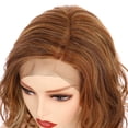 thumbnail image 4 of Onedor Shoulder Length Side Part Lace Front Short Wavy Hair Bob Wigs for Women (Ginger Blonde Evenly Blended with Medium Golden Blonde), 4 of 7