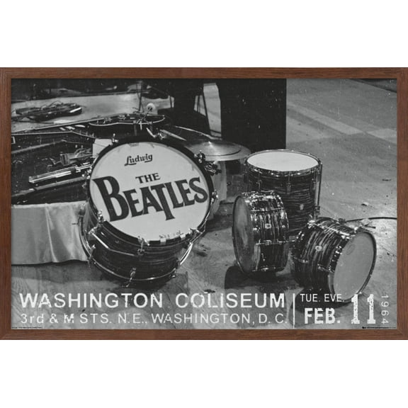 The Beatles - Washington Coliseum Wall Poster, 22.375" x 34", Framed
