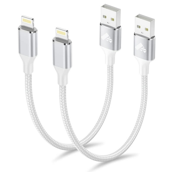 Cable de carga corto Aioneus para iPhone, 1 pie, 2 unidades, trenzado de nailon