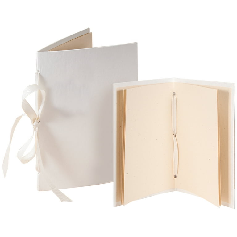 Books by Hand Designed by Me Blank Cover Bookbinding Kit-Japanese Stab Book, Ivory 4 inchx6 inch, Makes 3