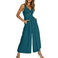 thumbnail image 2 of MSJUHEG Jumpsuits For Women One Piece Jumpsuits For Women Ladies Jumpsuit Onesie Spaghetti Strap Loose Jumpsuit Overalls Pockets Harem Womens Jumpsuit Blue 3 2Xl, 2 of 5